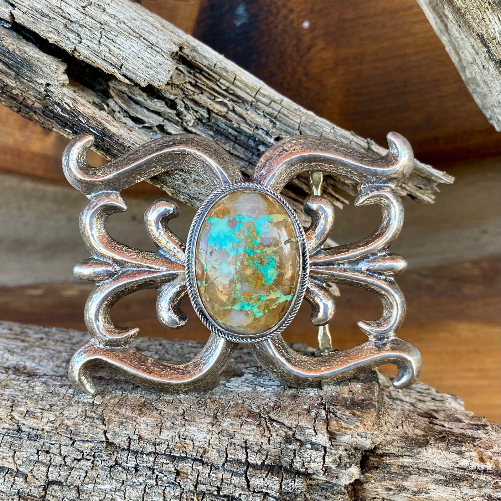 R.Chee Sandcast & Turquoise Buckle