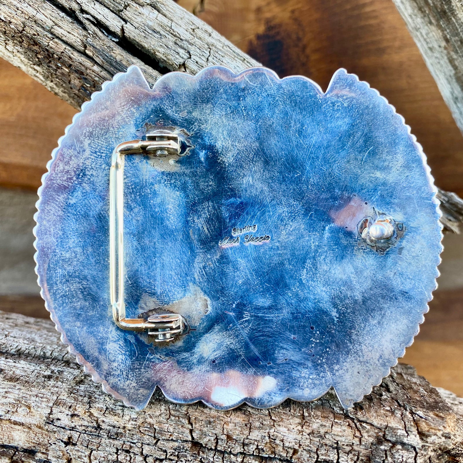 Mark Yazzie Sterling Silver & Turquoise Buckle