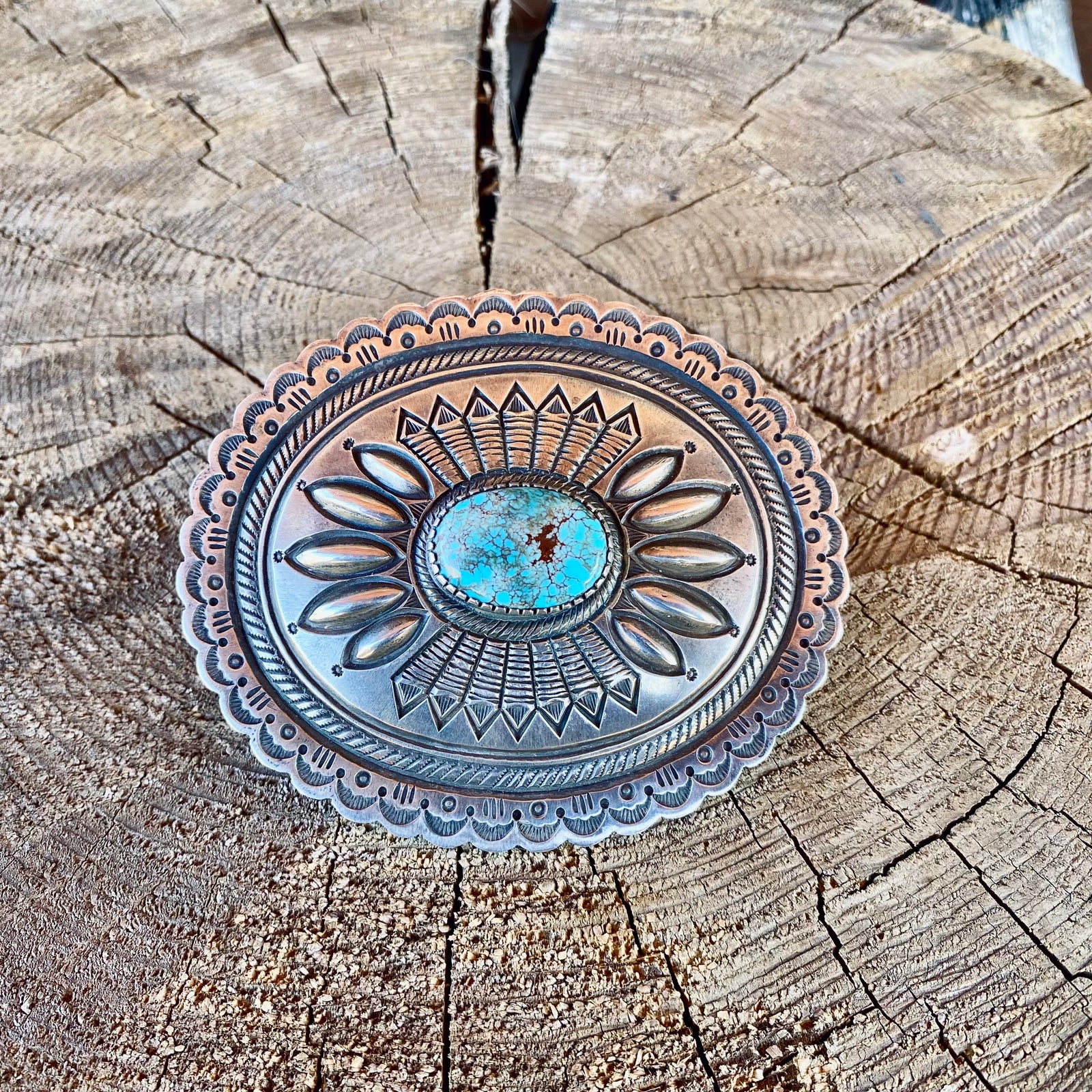 C.MTZ Sterling Silver & Turquoise Buckle