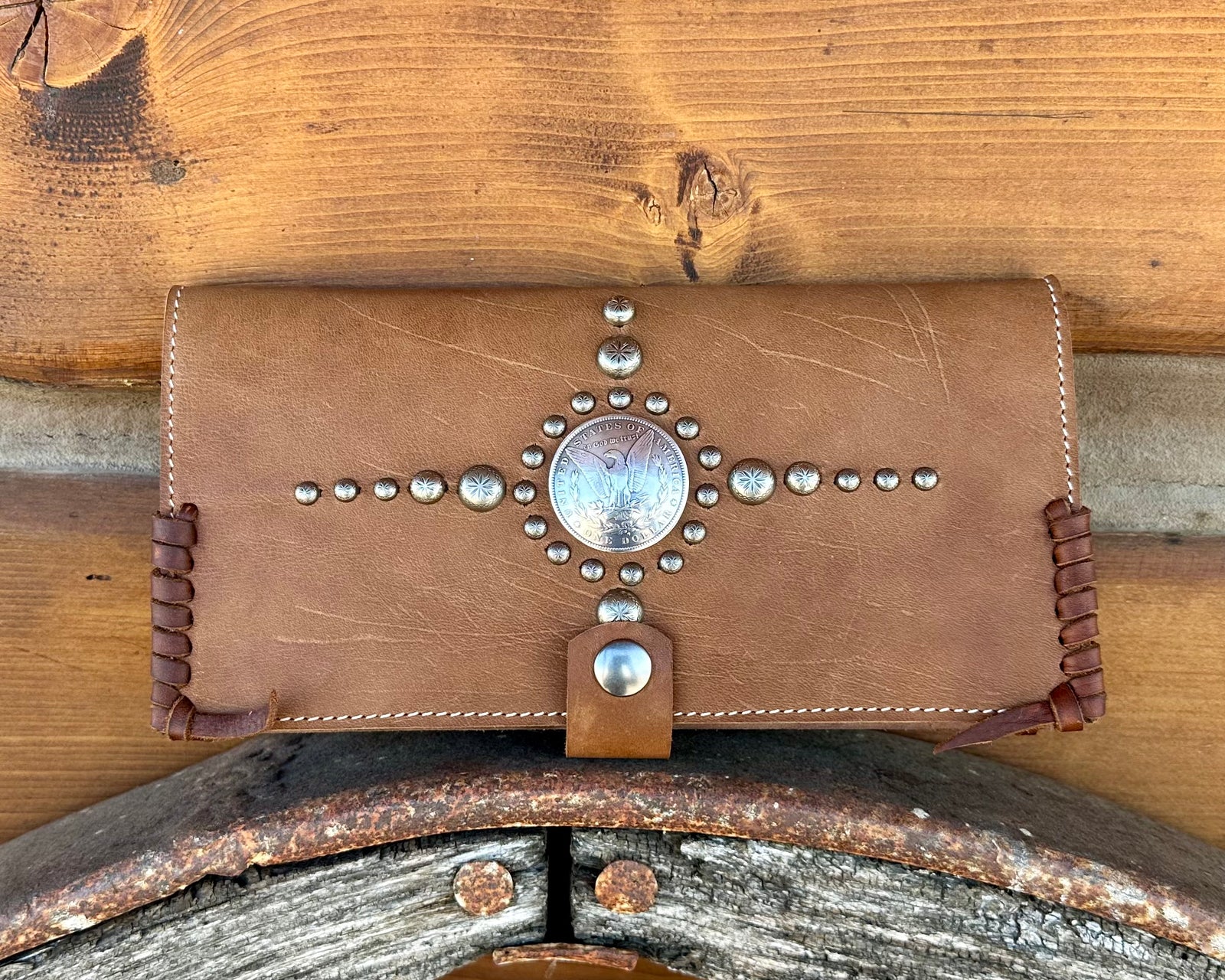 Silver Dollar Buckskin Wallet