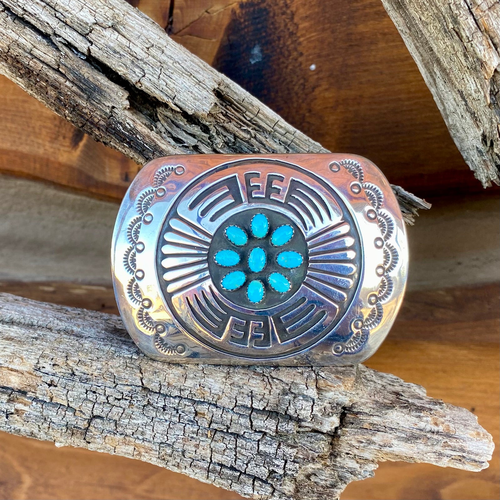 Rosco Scott Sterling Silver & Turquoise Buckle