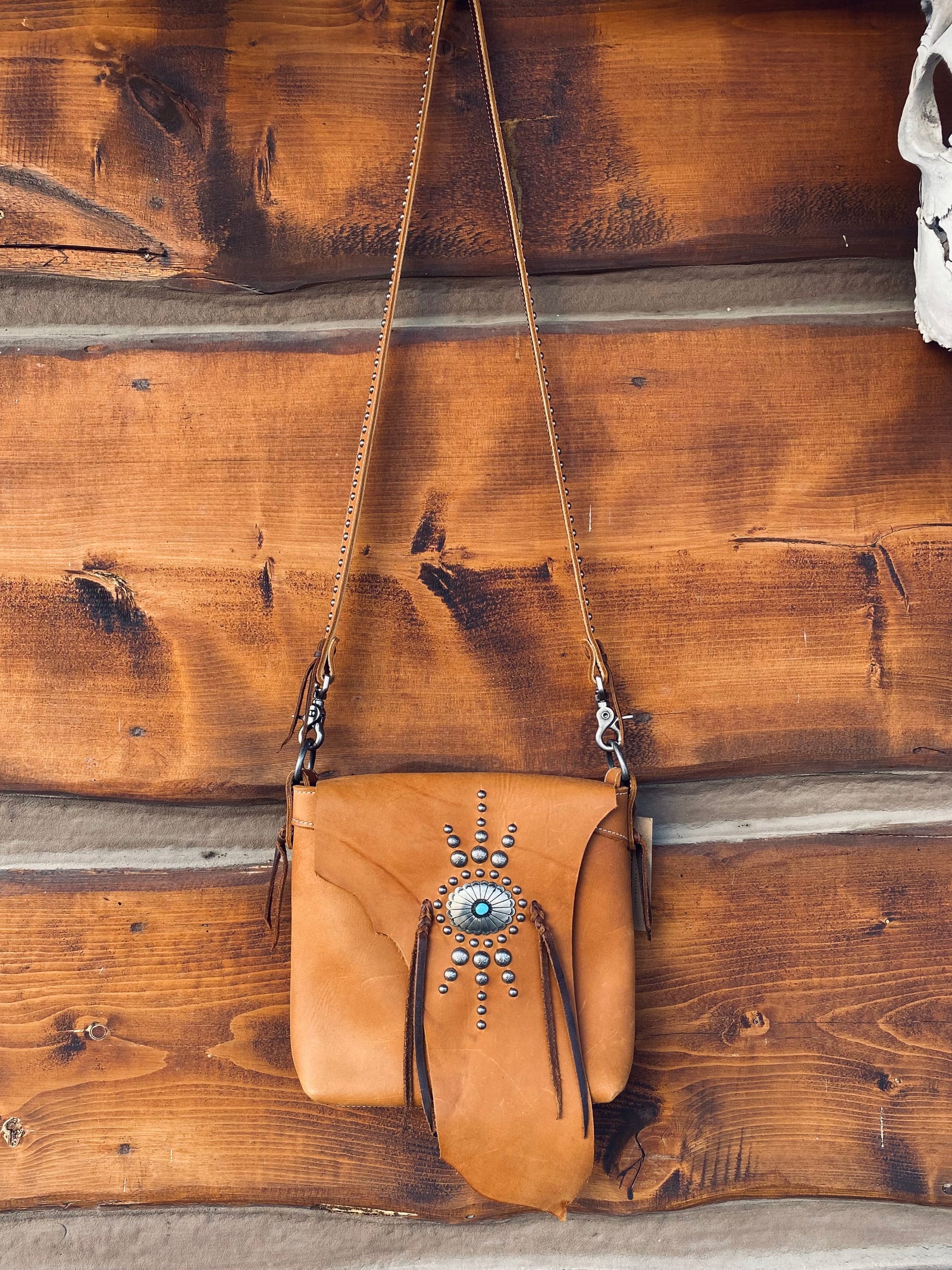 Small Raw Edge Fringe Crossbody