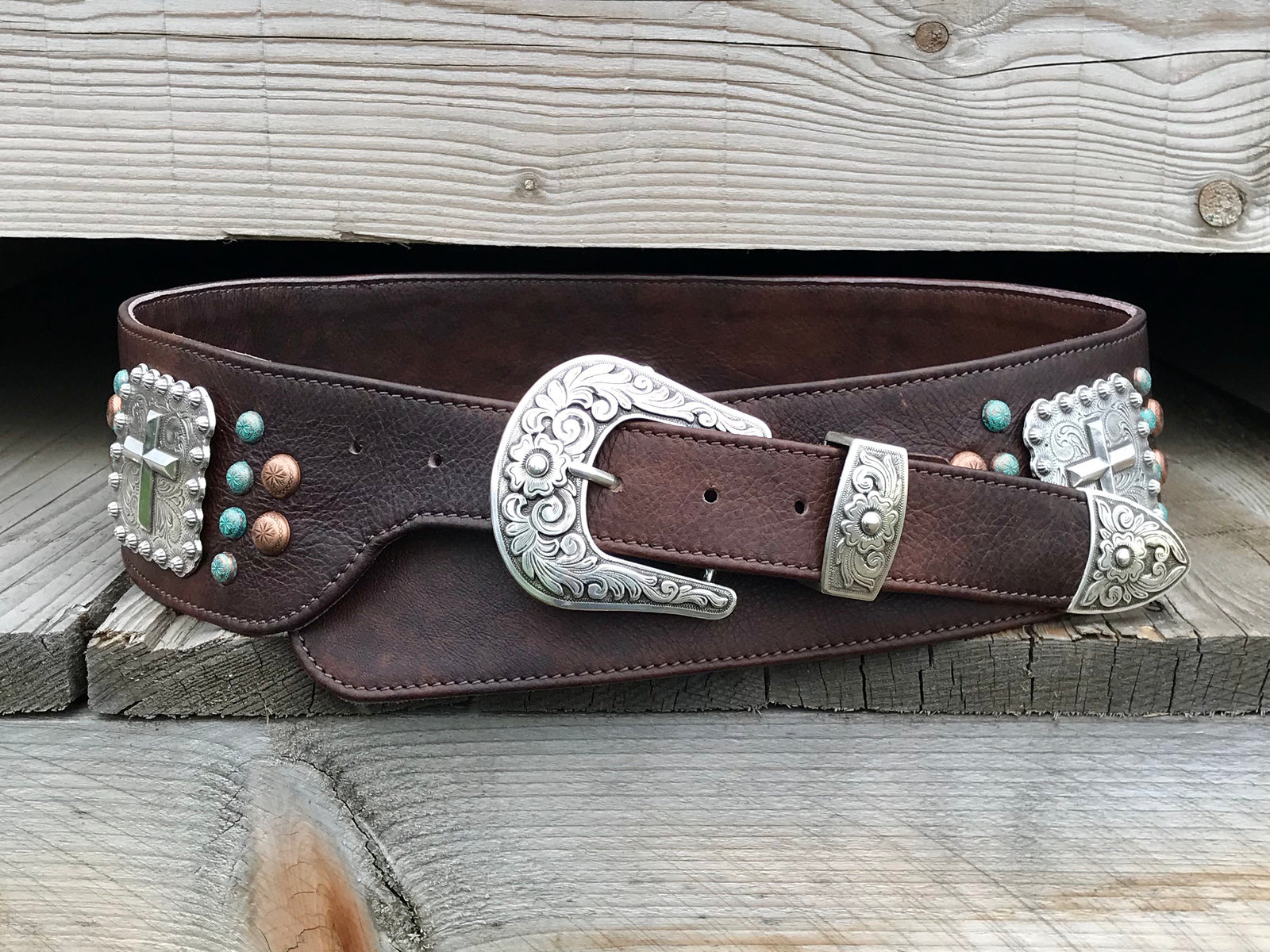 Handmade western leather belt