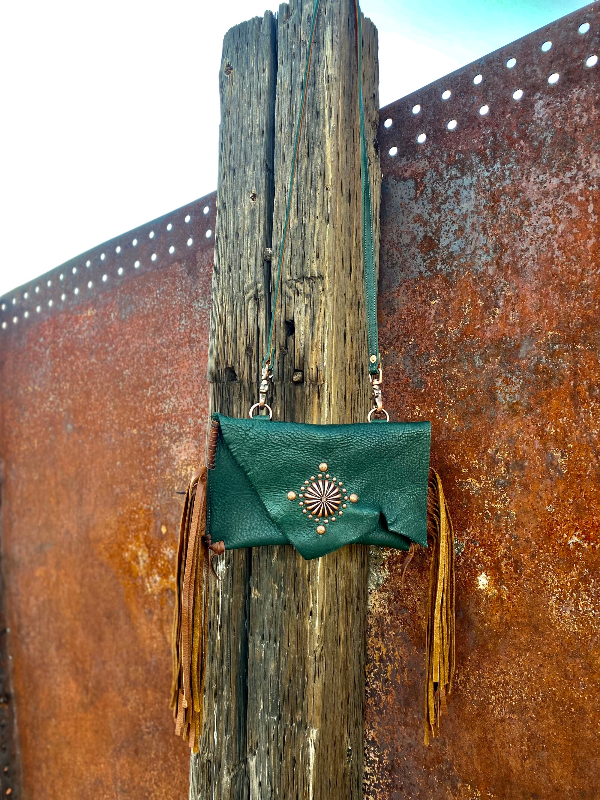 Raw Edge Crossbody Clutch