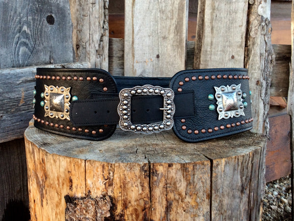 Handmade western leather belt