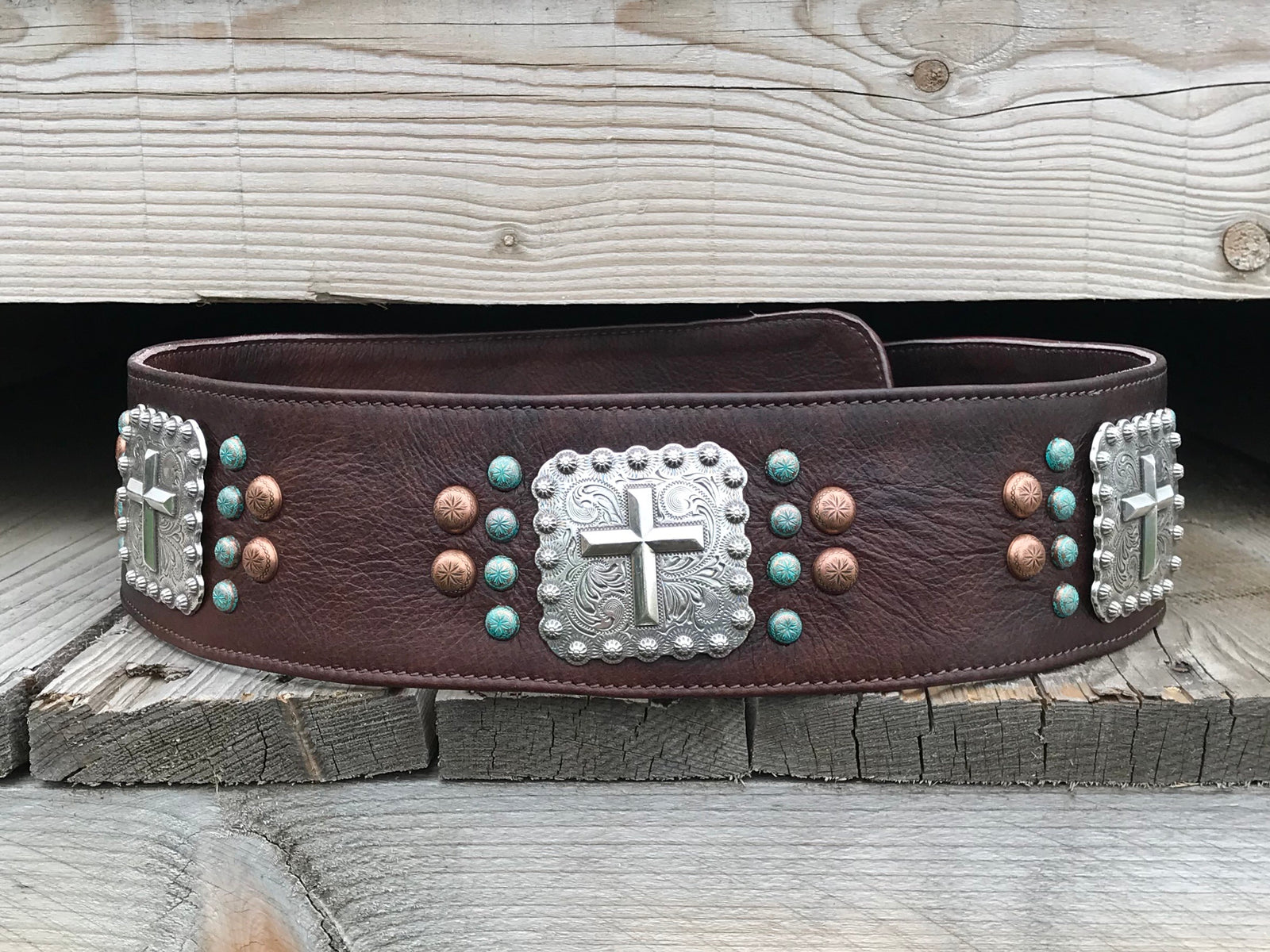 Handmade western leather belt