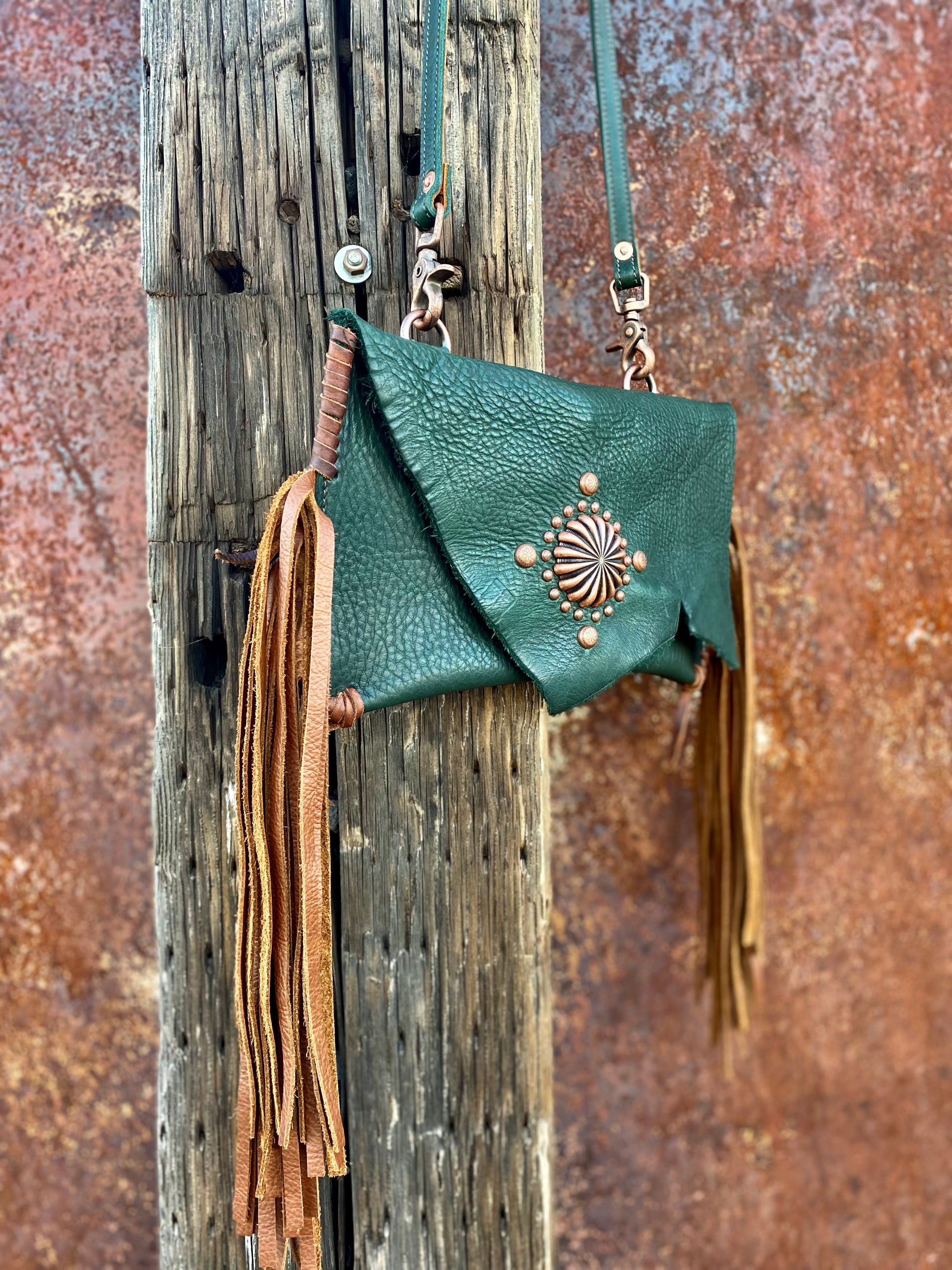 Raw Edge Crossbody Clutch